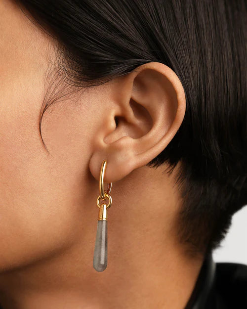 SINGLE HOOP EARRING LABRADORITE LARGE JUPITER