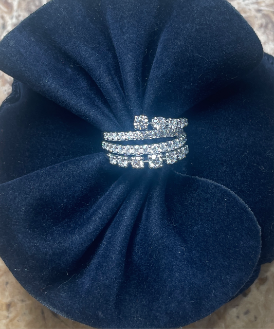 Anello Collezione Glitter in Oro Bianco e Diamanti