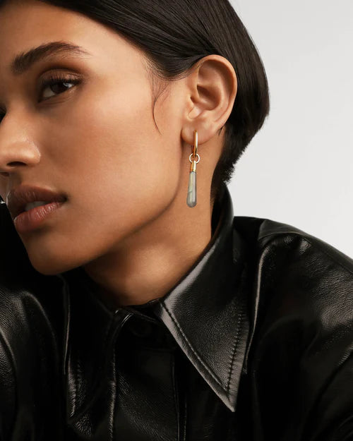 SINGLE HOOP EARRING LABRADORITE LARGE JUPITER