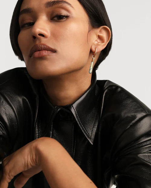 SINGLE HOOP EARRING LABRADORITE LARGE JUPITER