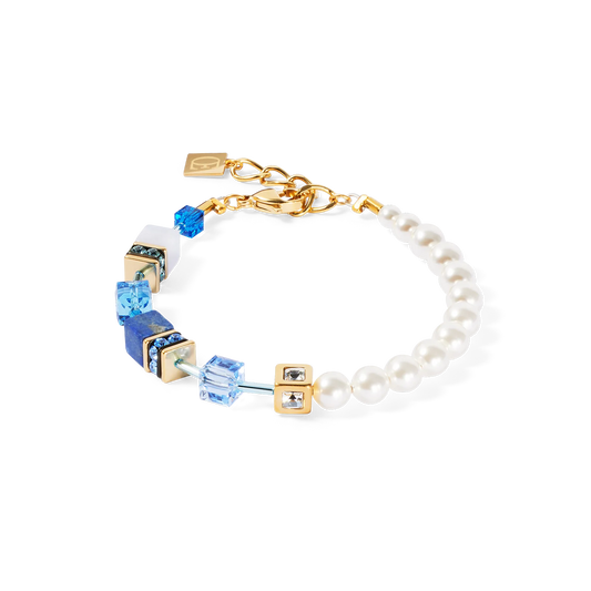 Bracciale GeoCUBE® Precious Fusion Pearls blu