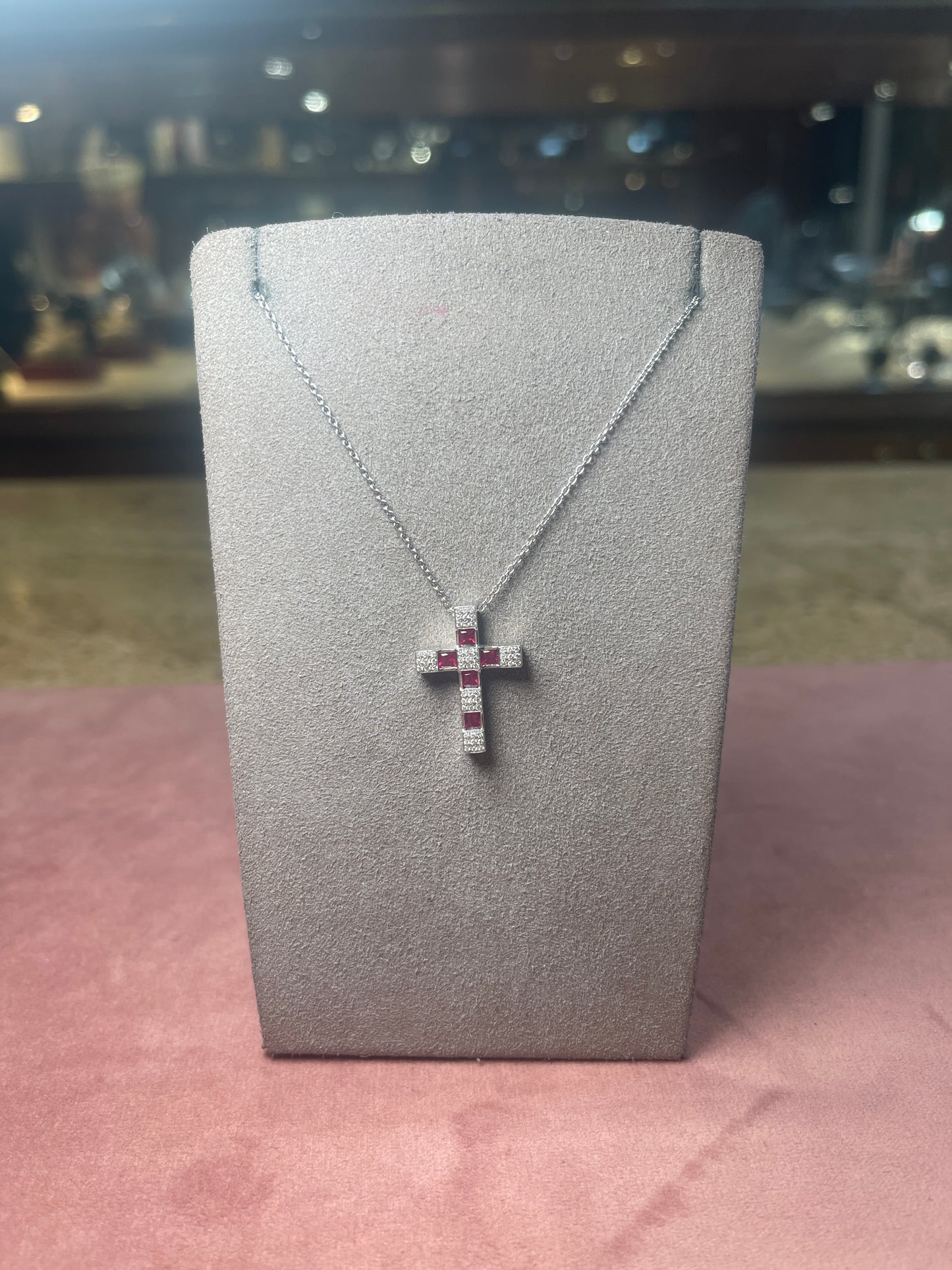 Ruby and Diamond Cross Choker