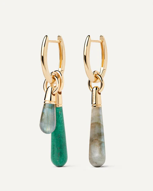 SINGLE HOOP EARRING LABRADORITE LARGE JUPITER