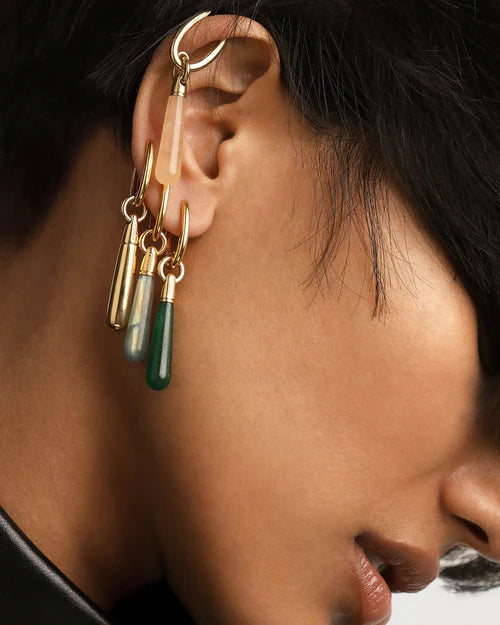 SINGLE HOOP EARRING LABRADORITE LARGE JUPITER