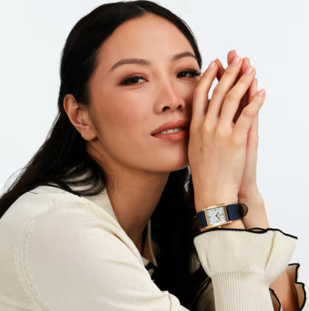 CHAUX DE FONDS Women's Watch in Leather and Diamonds