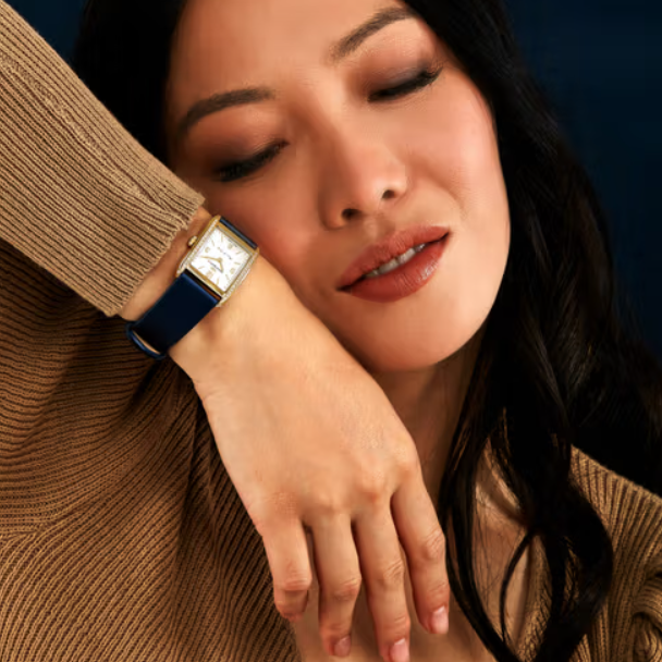 CHAUX DE FONDS Women's Watch in Leather and Diamonds