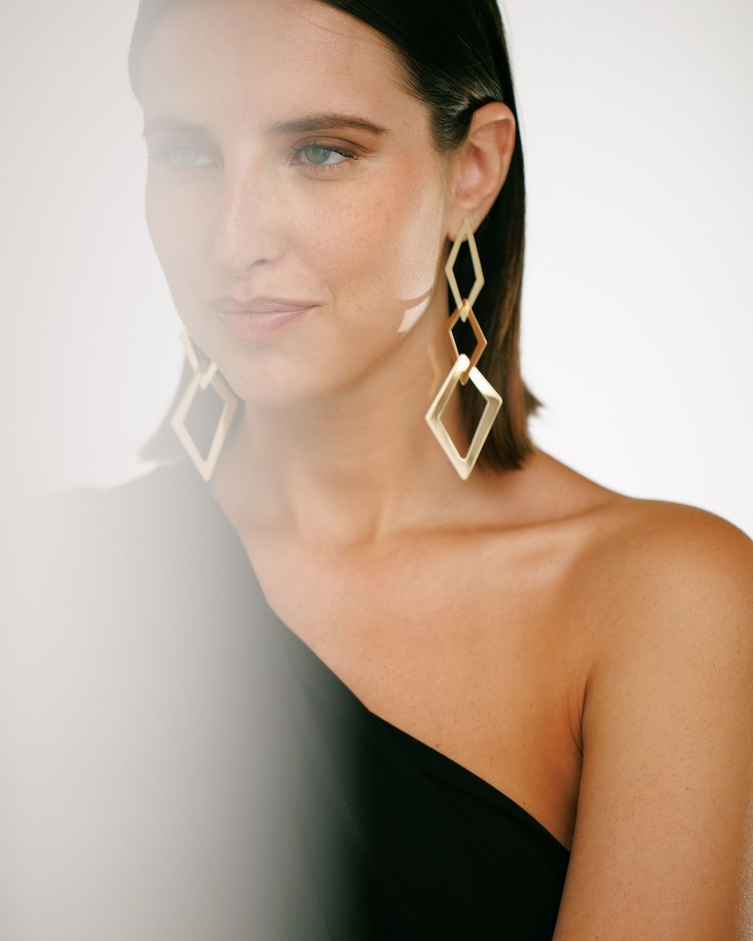 925 Silver Long Geometric Earrings
