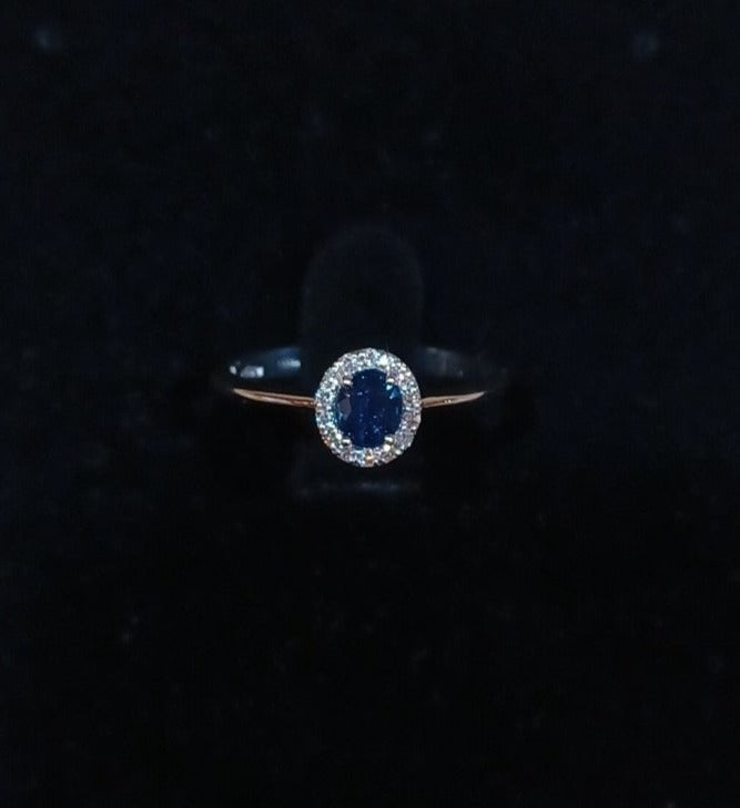 Blue Sapphire Daisy Ring