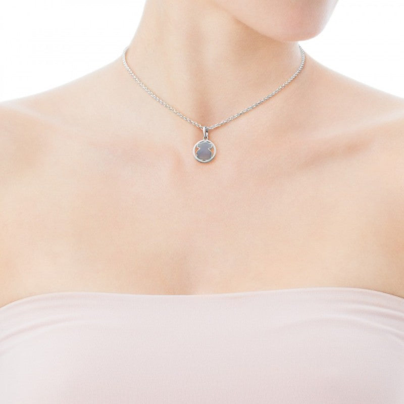 Pendant in Silver and Natural Chalcedony