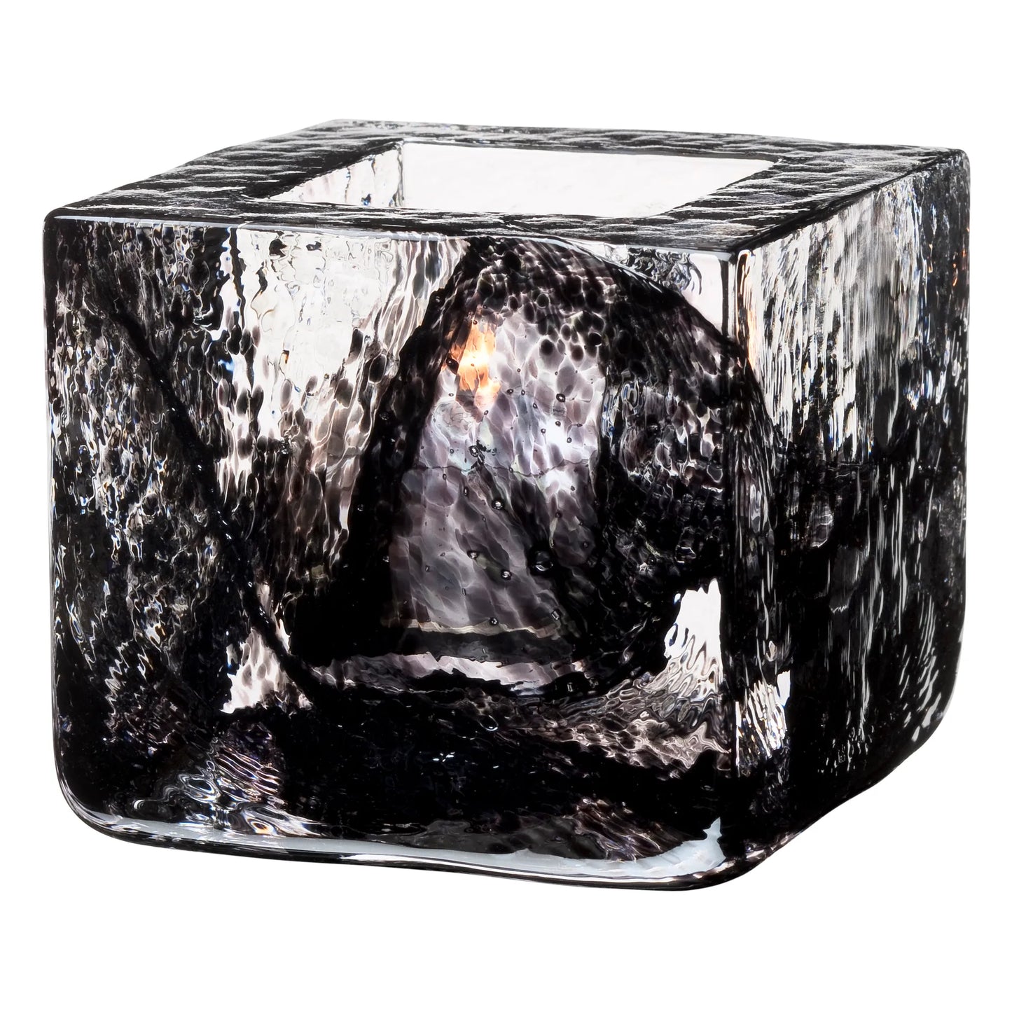 Porta Candela Brick Black 75mm