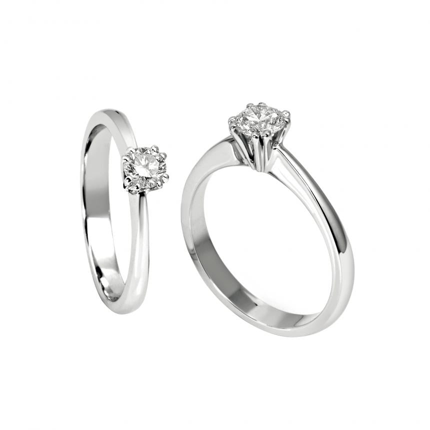 Giorgio Visconti solitaire ring 18k white gold and diamond " Antologie " collection