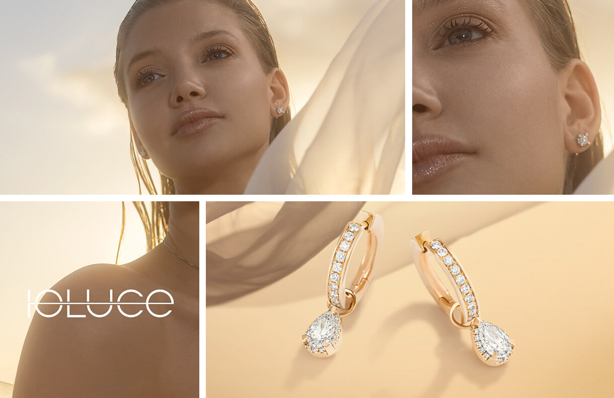 ROSE GOLD, WHITE GOLD AND DIAMOND EARRINGS