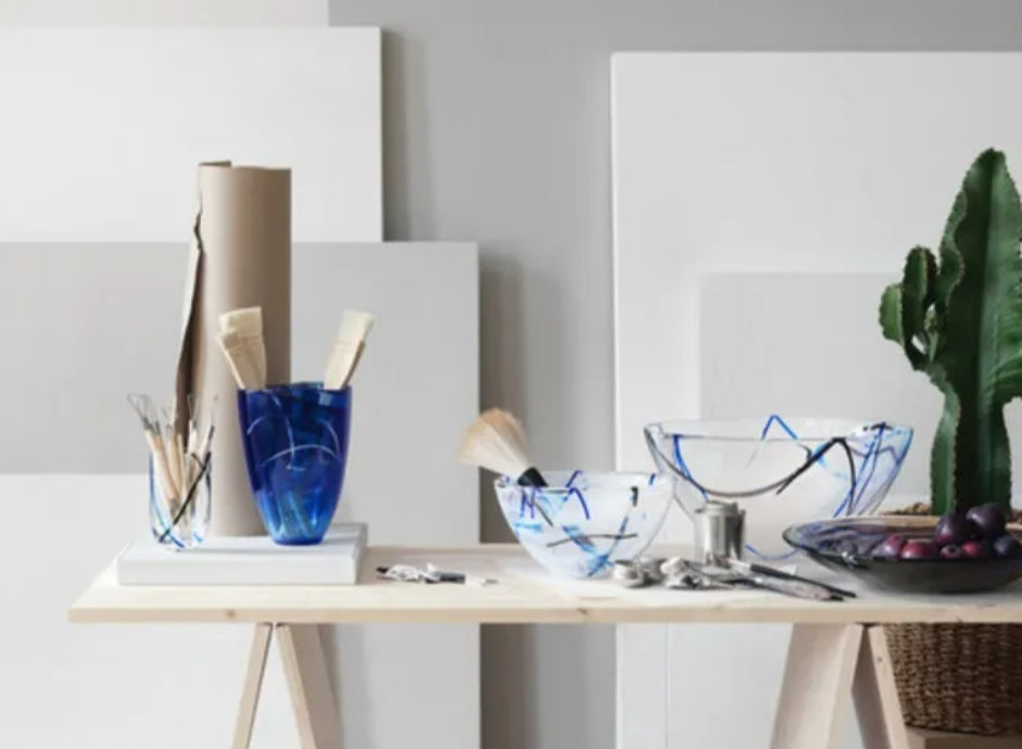 CONTRAST white large bowl KOSTA BODA