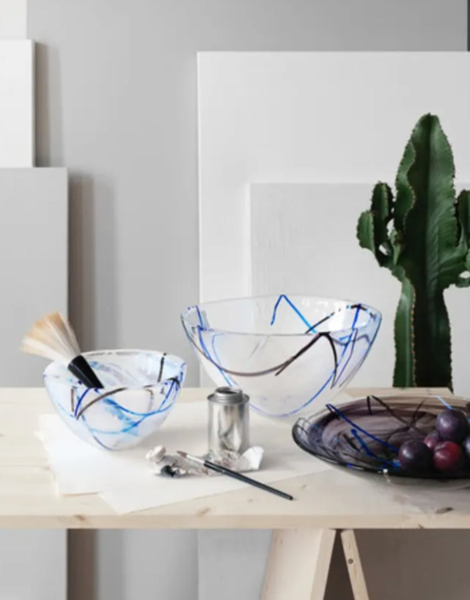 CONTRAST white large bowl KOSTA BODA