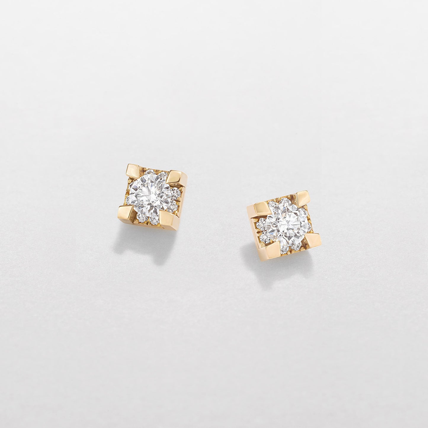ROSE GOLD, WHITE GOLD AND DIAMOND EARRINGS
