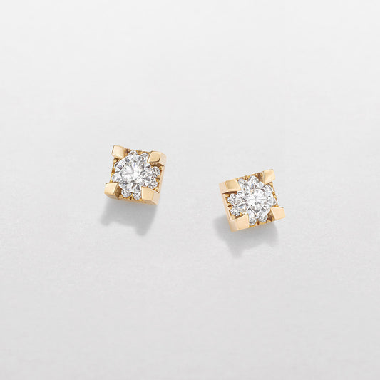 ROSE GOLD, WHITE GOLD AND DIAMOND EARRINGS