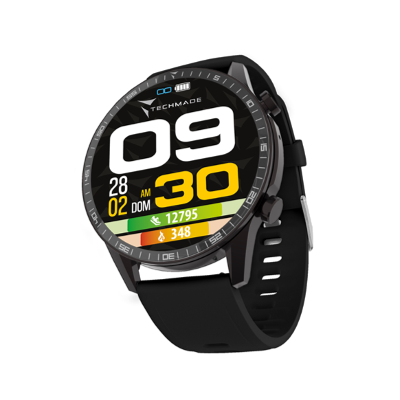 ROCKS BLACK SMARTWATCH TECHMADE with call and music player.