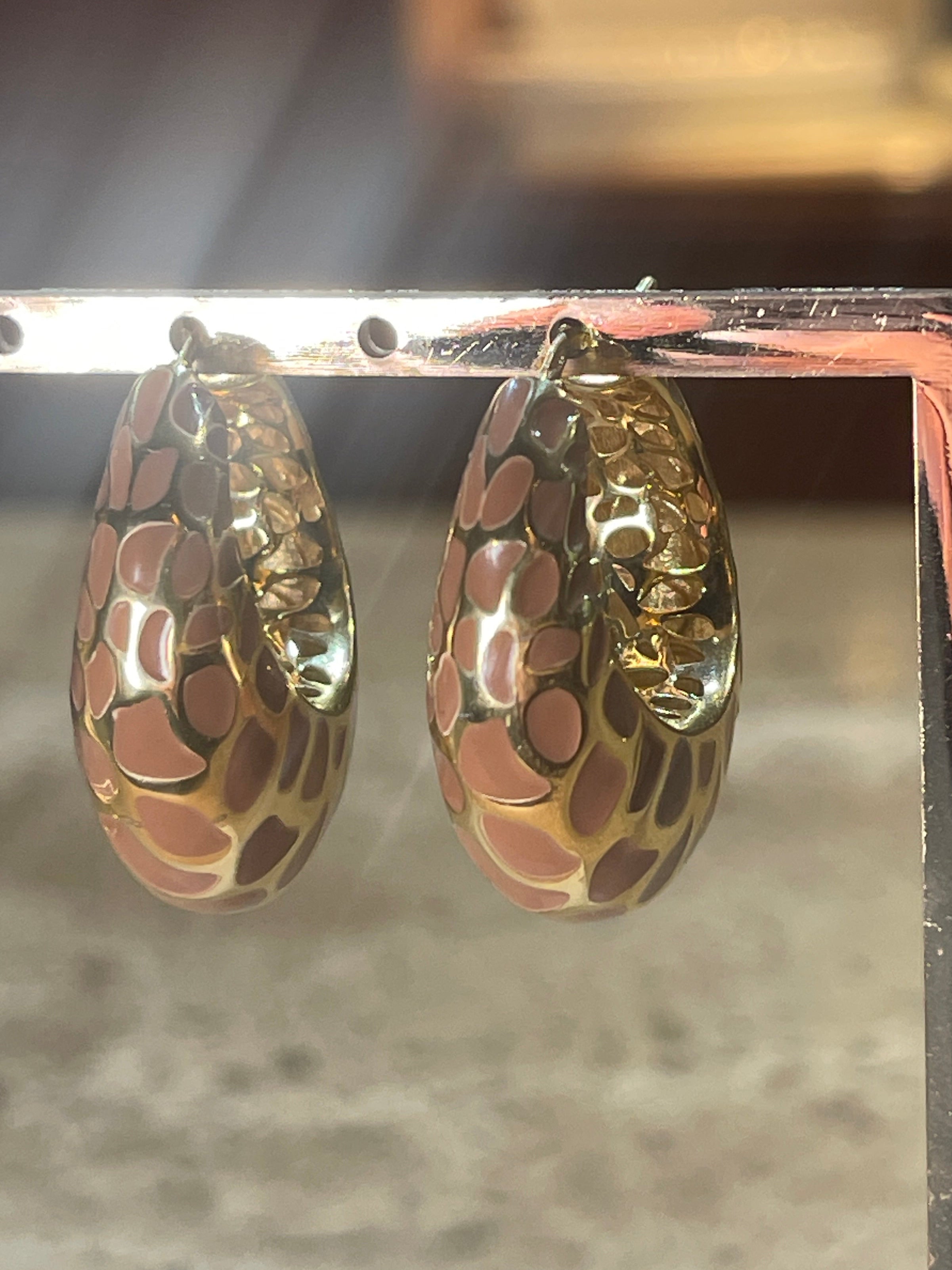 Orecchini con Smalto in Argento 925 placcato Oro18Kt