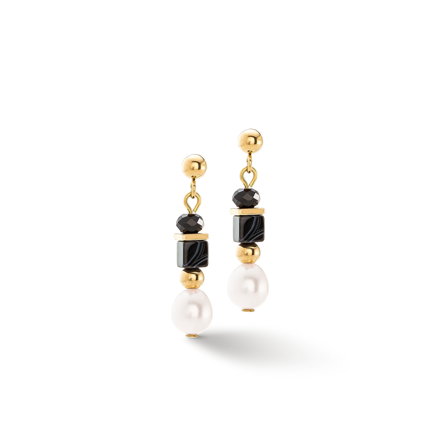 Orecchini Pearls & Onyx oro