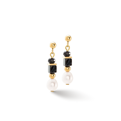 Orecchini Pearls & Onyx oro