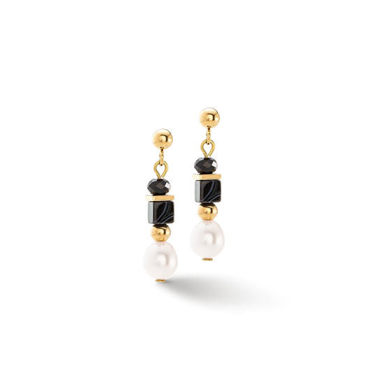 Orecchini Pearls & Onyx oro