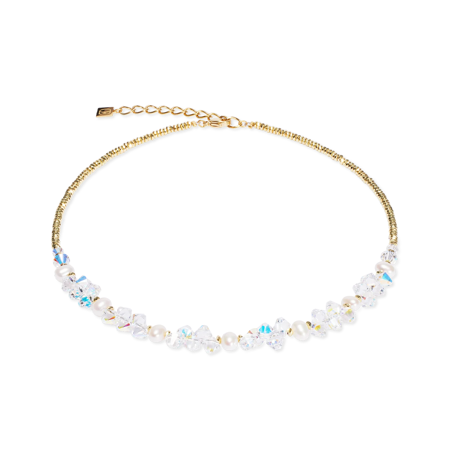 Collana Dancing Crystals & Pearls oro