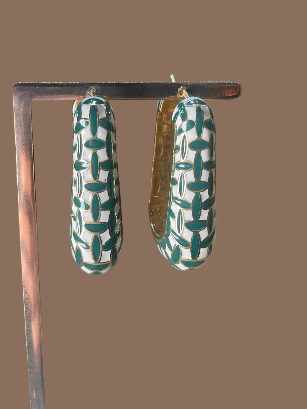 Orecchini con Smalto in Argento 925 placcato Oro18Kt