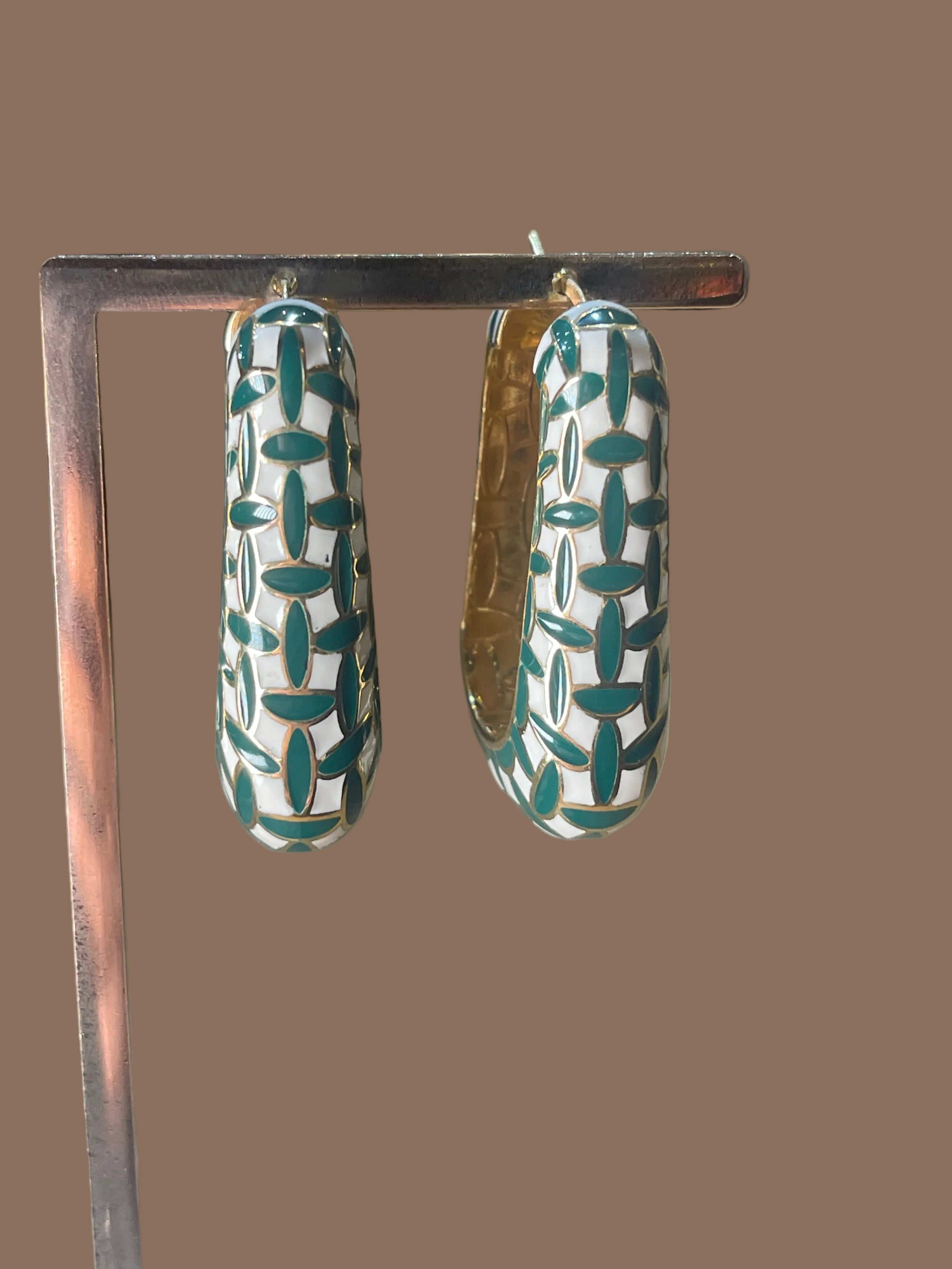 Orecchini con Smalto in Argento 925 placcato Oro18Kt