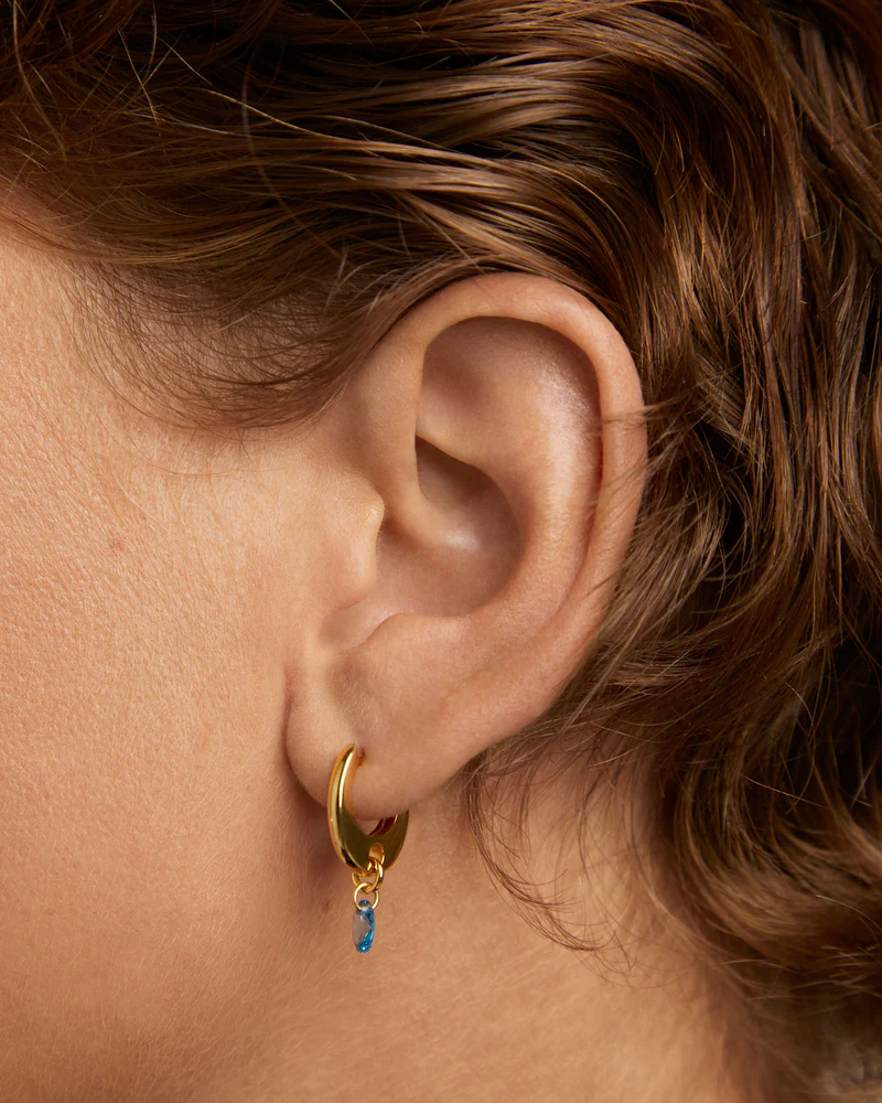 Lily Blue Hoop Earrings