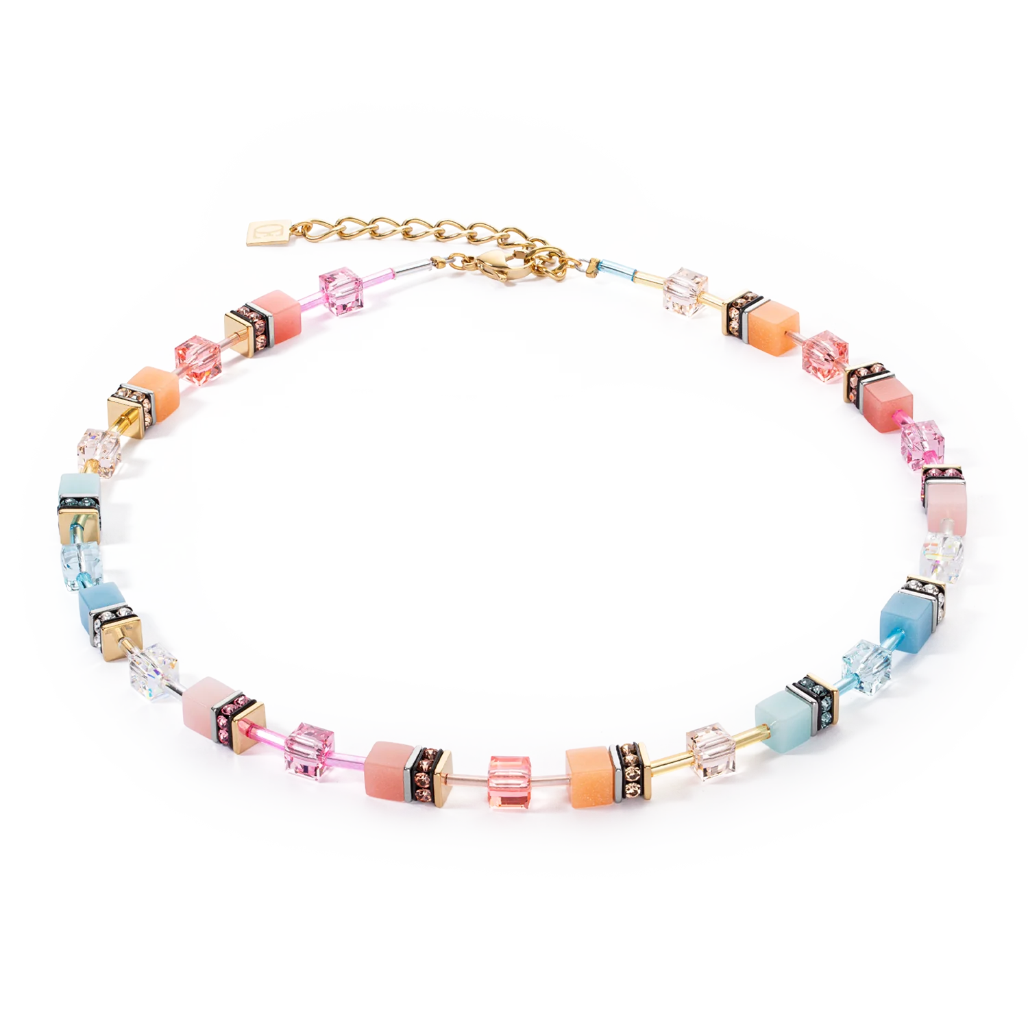 Collana GeoCUBE® Iconic aqua-apricot