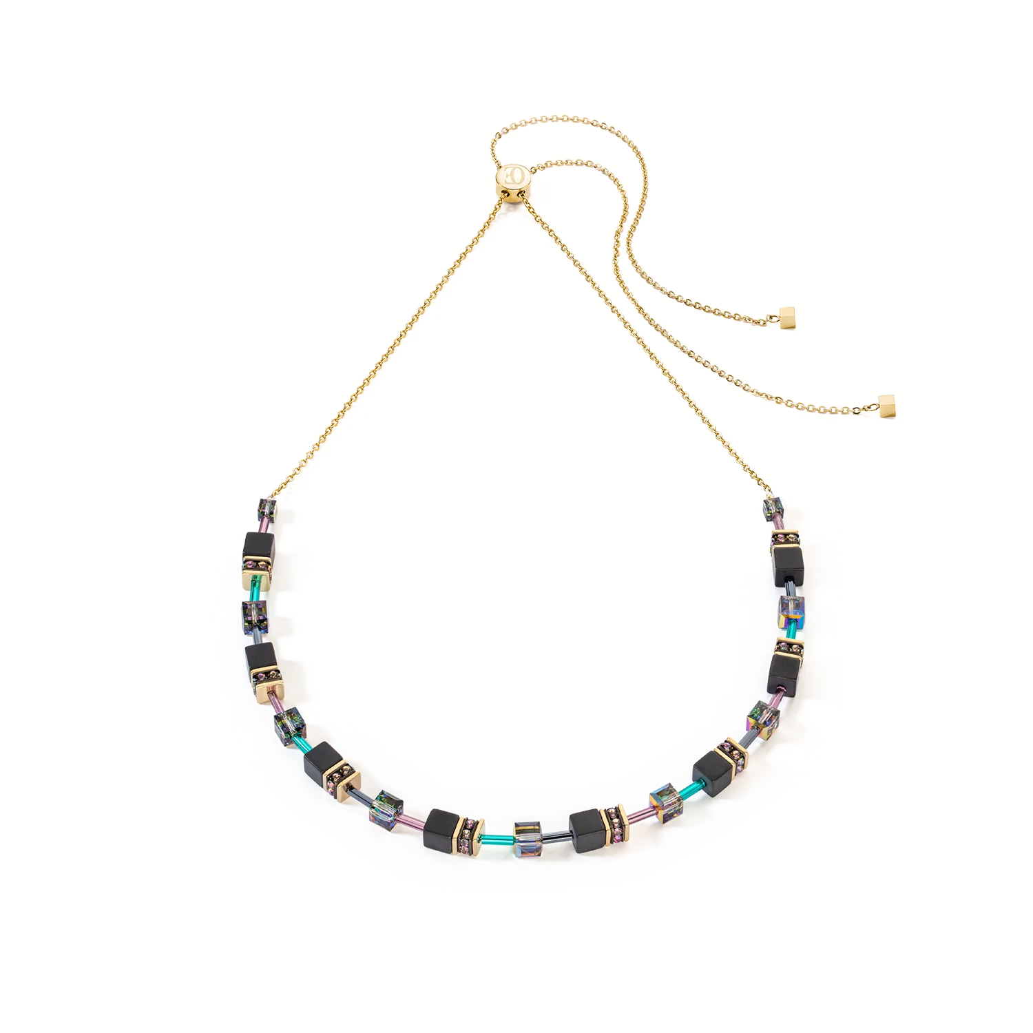 Geocube Iconic Nature Chain Necklace Black Multicolor