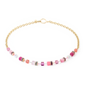 Geo CUBE Iconic Chain Necklace Gold.- Magenta