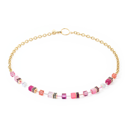 Collana Geo CUBE Iconic Chain oro.- magenta