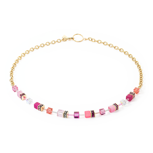 Collana Geo CUBE Iconic Chain oro.- magenta