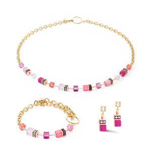 Collana Geo CUBE Iconic Chain oro.- magenta