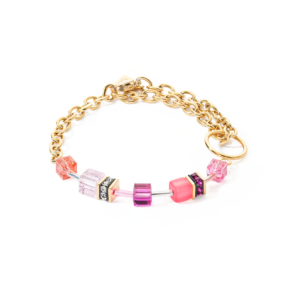 Bracciale GeoCUBE® Iconic Chain oro-magenta