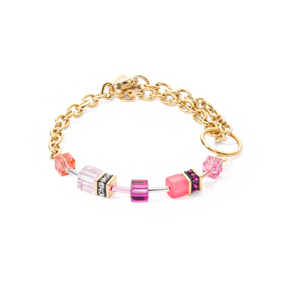 Bracciale Geocube Iconic Chain oro-magenta