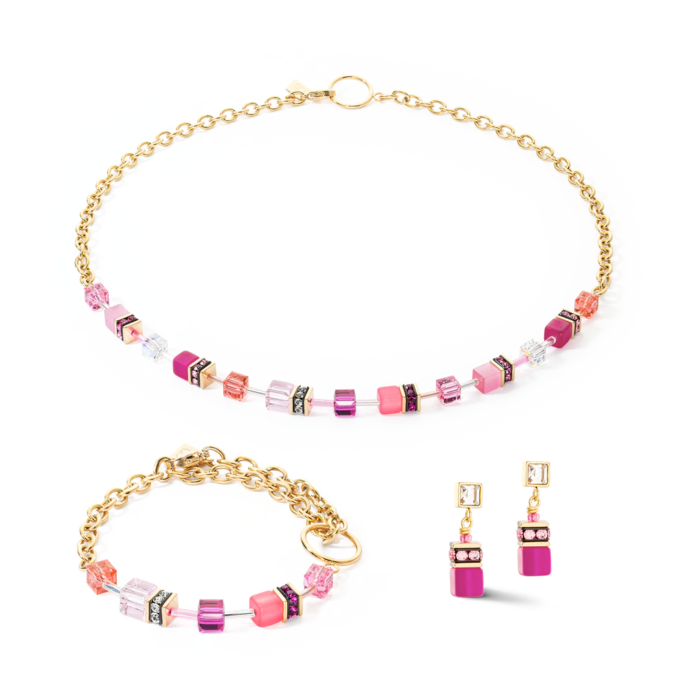 Bracciale GeoCUBE® Iconic Chain oro-magenta