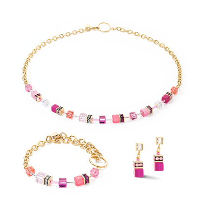 Bracciale Geocube Iconic Chain oro-magenta