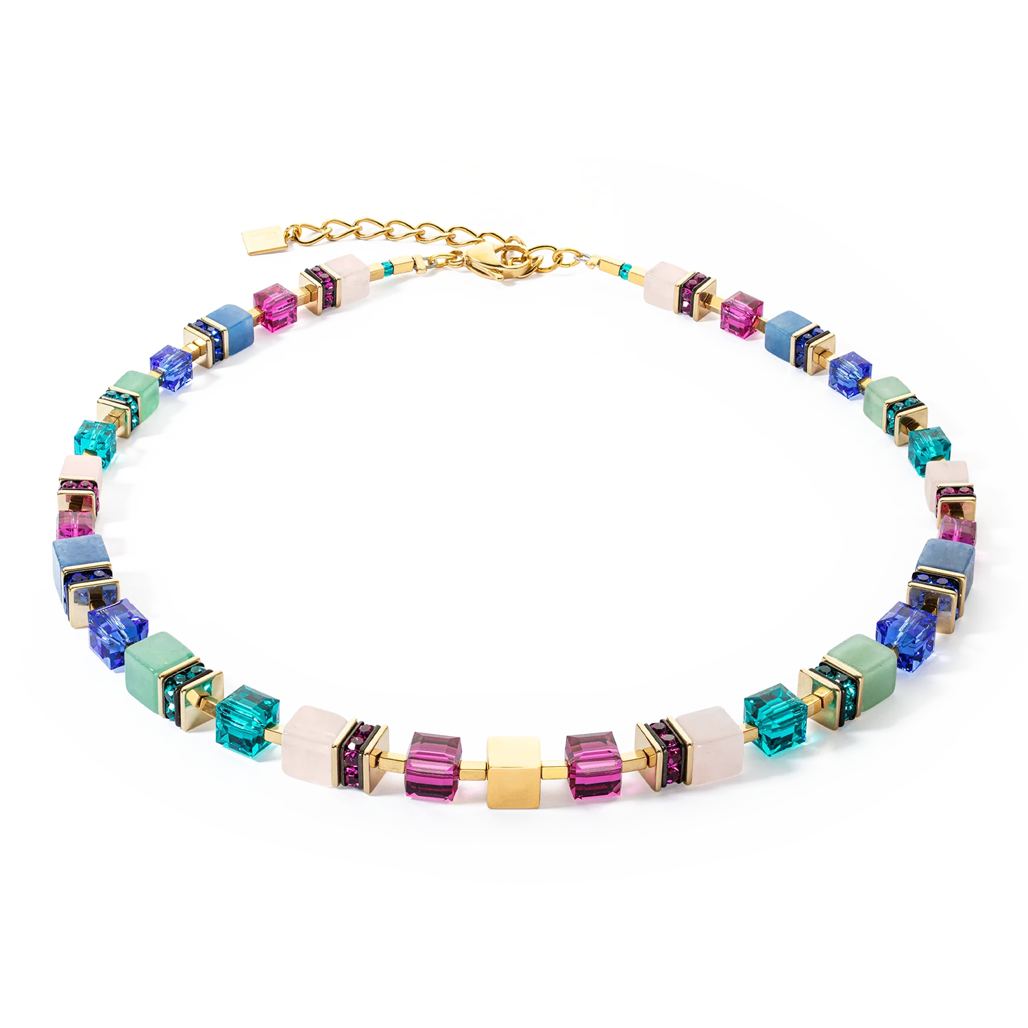 Collana Geo CUBE precius Statement oro multicolore