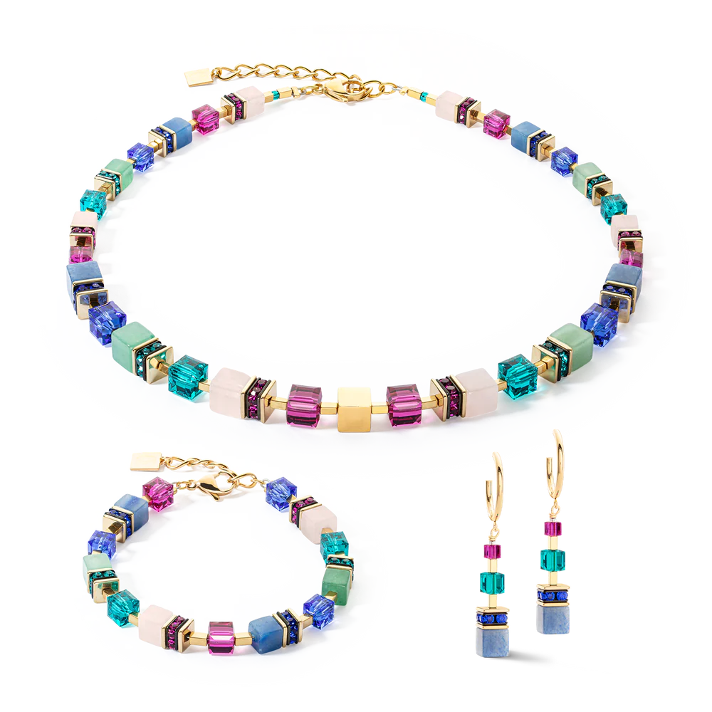 Collana Geo CUBE precius Statement oro multicolore