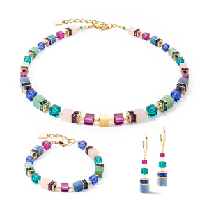 Collana Geo CUBE precius Statement oro multicolore