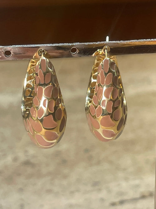 Orecchini con Smalto in Argento 925 placcato Oro18Kt