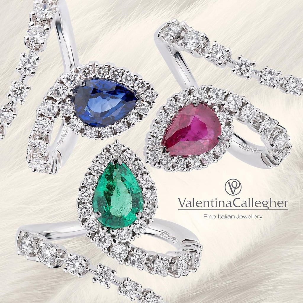 Drop Cut Ruby and Diamond Ring