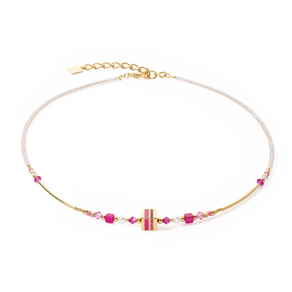 Collana STRIPES oro - magenta