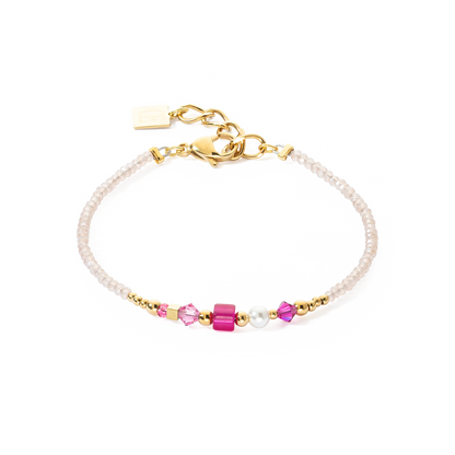 Bracciale Square Stripes oro-magenta