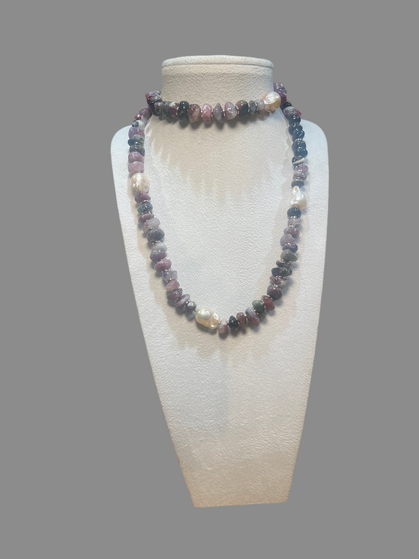 Girocollo con Perle, Tormalina ed Ematite