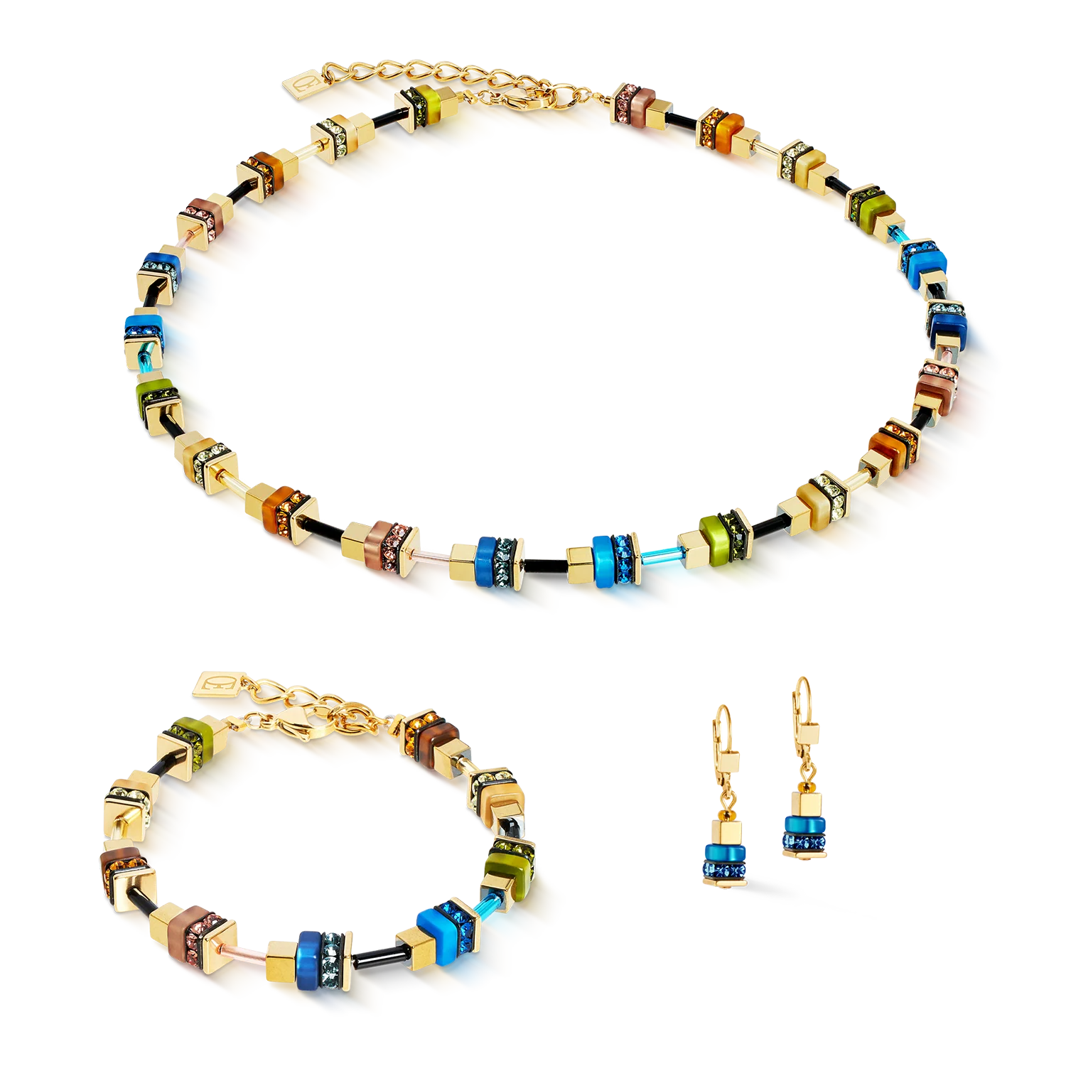 Collana Autumn Glow Cube multicolore