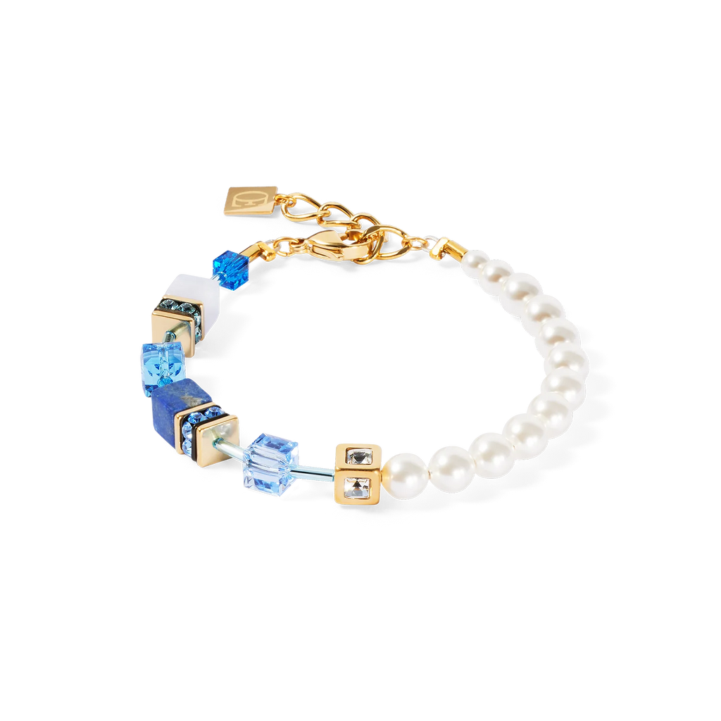 Bracciale GeoCUBE® Precious Fusion Pearls blu