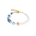 Bracciale GeoCUBE® Precious Fusion Pearls blu